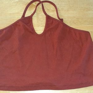 Shein Curve Women 1X Brown Crop Top